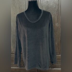 Vintage BS black oversized Velvet longsleeves Tunic - Size Large